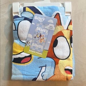 Bluey Beach Towel - Blue, White, Orange